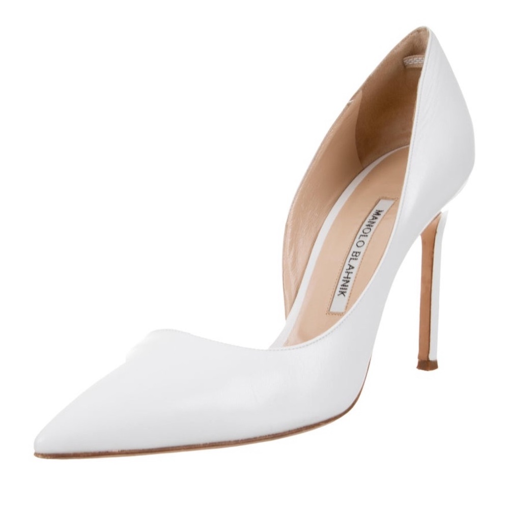 Manolo Blahnik Leather Semi d’Orsay Pumps 39.5